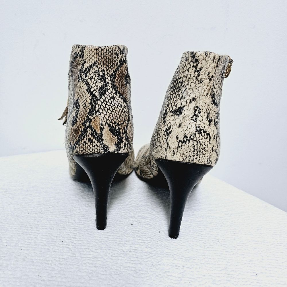 Torrid Snake Print Open Toe Heeled Booties 9.5 Wi… - image 8